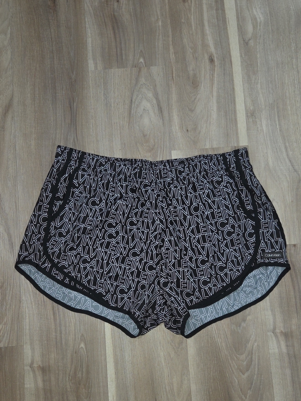 •Calvin Klein• Womens Black And White Lettering Athletic Shorts